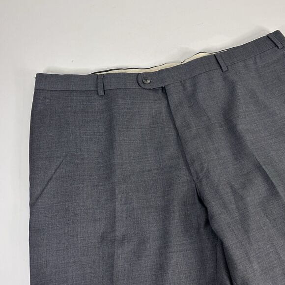 Joseph Abboud 50R Suit 42x29 Flat Front Gray 100% Wool Two Button Double Vented - Picture 11 of 13